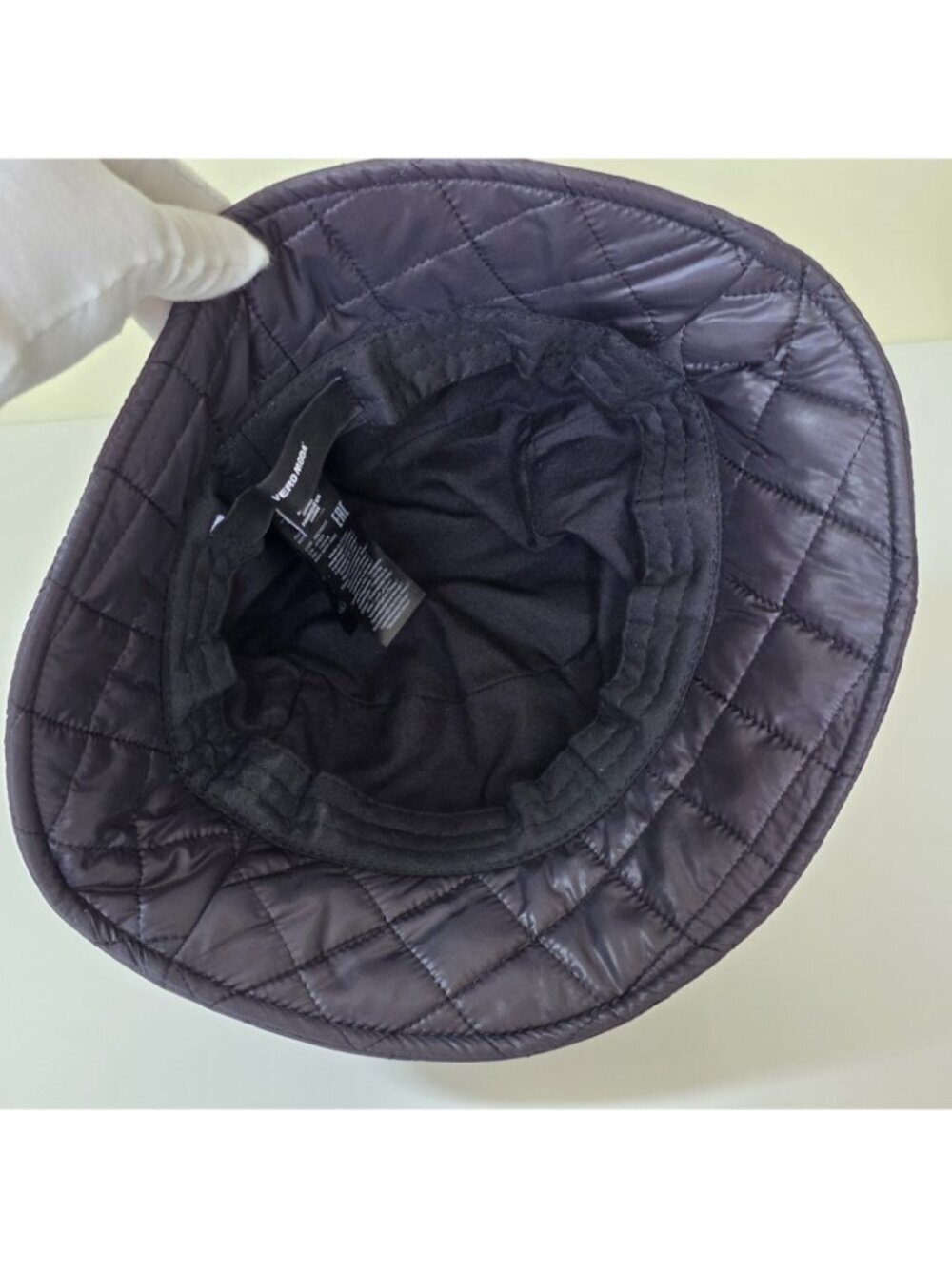 Vero Moda Puffer Quilted Bucket Hat M/ L Black Packable Edgy Eco Friendly Grunge - Picture 5 of 13